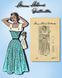 1950s Vintage Anne Adams Sewing Pattern 4613 Misses Sun Dress and Collars Sz 38B