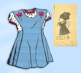 Anne Adams 4647: 1940s Cute Baby Girls Feedsack Suit Sz 1 Vintage Sewing Pattern