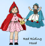 Anne Adams 4932: 1940s Red Riding Hood 18in Doll Clothes Vintage Sewing Pattern