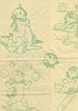 1950s Alice Brooks Embroidery Transfer 6142 Uncut Comic Pups DOW Tea Towel Set - Vintage4me2