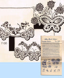 1940s VTG Alice Brooks Embroidery Transfer 7100 Uncut Crochet Butterfly Pcases