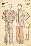 1930s Vintage Advance Sewing Pattern 2141 Men's WWII Pajamas Size 38 Chest - Vintage4me2