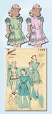 1940s Vintage Toddler Girls WWII Dress 1940 Advance Sewing Pattern 2543 Size 4