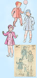 1940s Vintage Advance Sewing Pattern 2571 WWII Toddler Girls Coat & Bonnet Sz 3