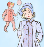 1940s Vintage Advance Sewing Pattern 2571 WWII Toddler Girls Coat & Bonnet Sz 3