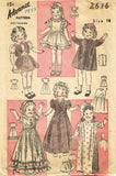 1940s Vintage Advance Sewing Pattern 2616 18 Inch Shirley Temple Doll Clothes