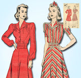 1940s Vintage Advance Sewing Pattern 2649 WWII Misses Bias Cut Dress Sz 36 Bust - Vintage4me2