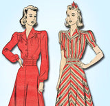 1940s Vintage Advance Sewing Pattern 2649 WWII Misses Bias Cut Dress Sz 36 Bust - Vintage4me2