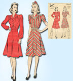 1940s Vintage Advance Sewing Pattern 2649 WWII Misses Bias Cut Dress Sz 36 Bust - Vintage4me2