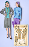 1940s Vintage Advance Sewing Pattern 3964 Uncut Misses WWII Suit Size 14 32 Bust - Vintage4me2