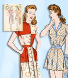 1940s VTG Advance Sewing Pattern 4219 Misses Checkerboard Playsuit & Skirt 30 B -Vintage4me2