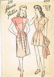 1940s VTG Advance Sewing Pattern 4219 Misses Checkerboard Playsuit & Skirt 30 B -Vintage4me2