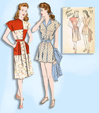 1940s VTG Advance Sewing Pattern 4219 Misses Checkerboard Playsuit & Skirt 30 B -Vintage4me2