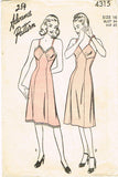 1940s Vintage Advance Sewing Pattern 4315 Uncut Misses Slip with Bra Top Sz 34 B