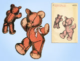 1940s Vintage Advance Sewing Pattern 4423 Rare Uncut Teddy Bear Stuffed Animal