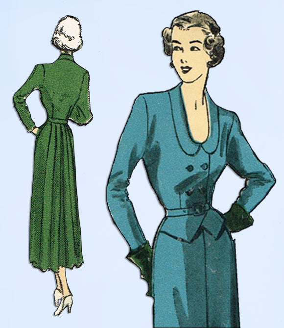 1940s Original Vintage Advance Sewing Pattern 5079 Uncut Misses Suit Dress 30 B