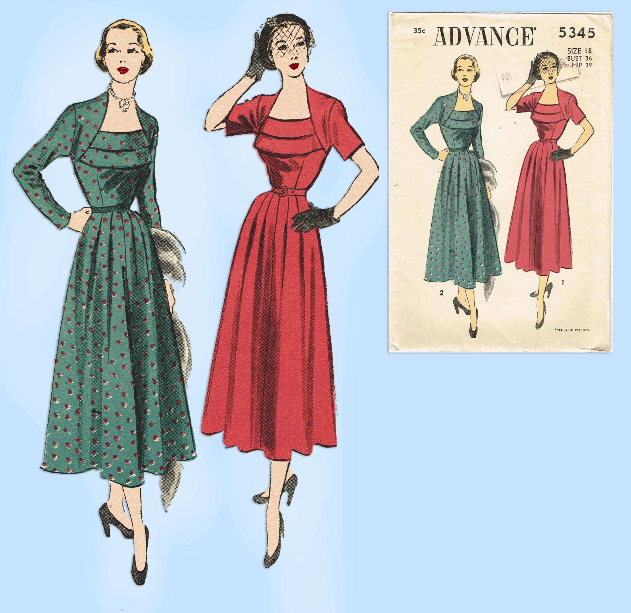 Advance 5345: 1940s Misses Elegant Dinner Dress Sz 36 B Vintage Sewing –  Vintage4me2