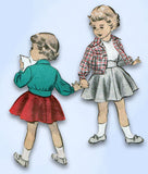 1950s VTG Advance Sewing Pattern 5593 Uncut Toddler Girls Jacket & Skirt Size 4