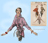 Advance 5677: 1950s Uncut Misses Wrap & Tie Blouse Sz 30B Vintage Sewing Pattern