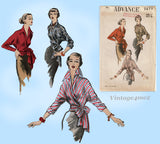 Advance 5677: 1950s Uncut Misses Wrap & Tie Blouse Sz 30B Vintage Sewing Pattern