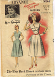 1950s Vintage Advance Sewing Pattern 5818 Designer Elizabeth Hilt Dress Sz 38 B -Vintage4me2