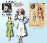 1950s Vintage Advance Sewing Pattern 5818 Designer Elizabeth Hilt Dress Sz 38 B -Vintage4me2