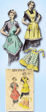 1950s Vintage Advance Sewing Pattern 5884 Misses Set of Aprons Size Small