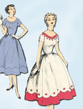 1950s Vintage Misses Cocktail Dress 1954 Advance Sewing Pattern 6649 Size 16