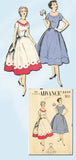 1950s Vintage Misses Cocktail Dress 1954 Advance Sewing Pattern 6649 Size 16