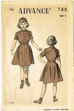 1950s VTG Advance Sewing Pattern 780 Rare Girls Brownie Uniform Dress Size 6