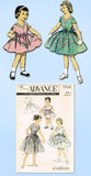 1950s Vintage Advance Sewing Pattern 7939 Toddler Girls Party Dress Size 4