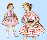 1950s Vintage Advance Sewing Pattern 8023 Toddler Girls Shirtwaist Dress Sz 6