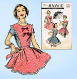 1950s Vintage Advance Sewing Pattern 8162 Misses Scalloped Apron Size Medium