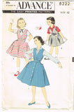 1950s Vintage Advance Sewing Pattern 8222 Little Girls Jumper Dress & Blouse 12 - Vintage4me2