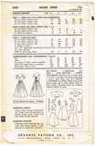 1950s Vintage Advance Sewing Pattern 8301 Uncut Misses Cocktail Dress Sz 18 38B