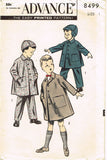 1950s Vintage Advance Sewing Pattern 8499 Baby Boys Coat Pants and Hat Size 1