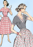 1950s Vintage Advance Sewing Pattern 8603 Charming Uncut Misses Dress Size 34 B