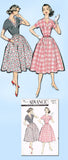 1950s Vintage Advance Sewing Pattern 8603 Charming Uncut Misses Dress Size 34 B