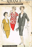 1950s Misses Advance Sewing Pattern 8883 Misses Maternity Top & Skirt Sz 34 Bust