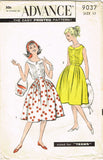 Advance 9037: 1950s Uncut Teen Skirt & Blouse Sz 32 B Vintage Sewing Pattern