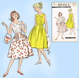 Advance 9037: 1950s Uncut Teen Skirt & Blouse Sz 32 B Vintage Sewing Pattern