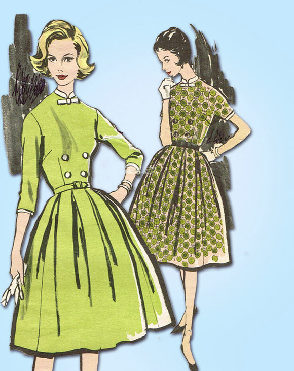 1950s Vintage Advance Sewing Pattern 9677 Misses Rockabilly Dress Sz 14 34 Bust