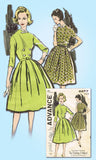 1950s Vintage Advance Sewing Pattern 9677 Misses Rockabilly Dress Sz 14 34 Bust