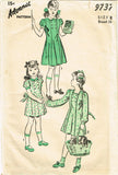 1930s Vintage Advance Sewing Pattern 9737 Little Girls Princess Dress Size 8 - Vintage4me2