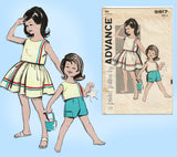 Advance 9817: 1960s Uncut Toddler Girls Play Clothes Sz 6 Vintage Sewing Pattern