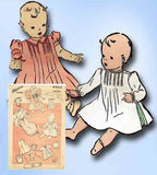  Advnance 9909: 1930s Infants Layette Set w Tucked Dress Vintage Sewing Pattern - Vintage4me2