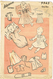  Advnance 9909: 1930s Infants Layette Set w Tucked Dress Vintage Sewing Pattern - Vintage4me2