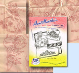 1960s Uncut Aunt Marthas Embroidery Transfer 3407 Pretty Garden Girl Pillowcases