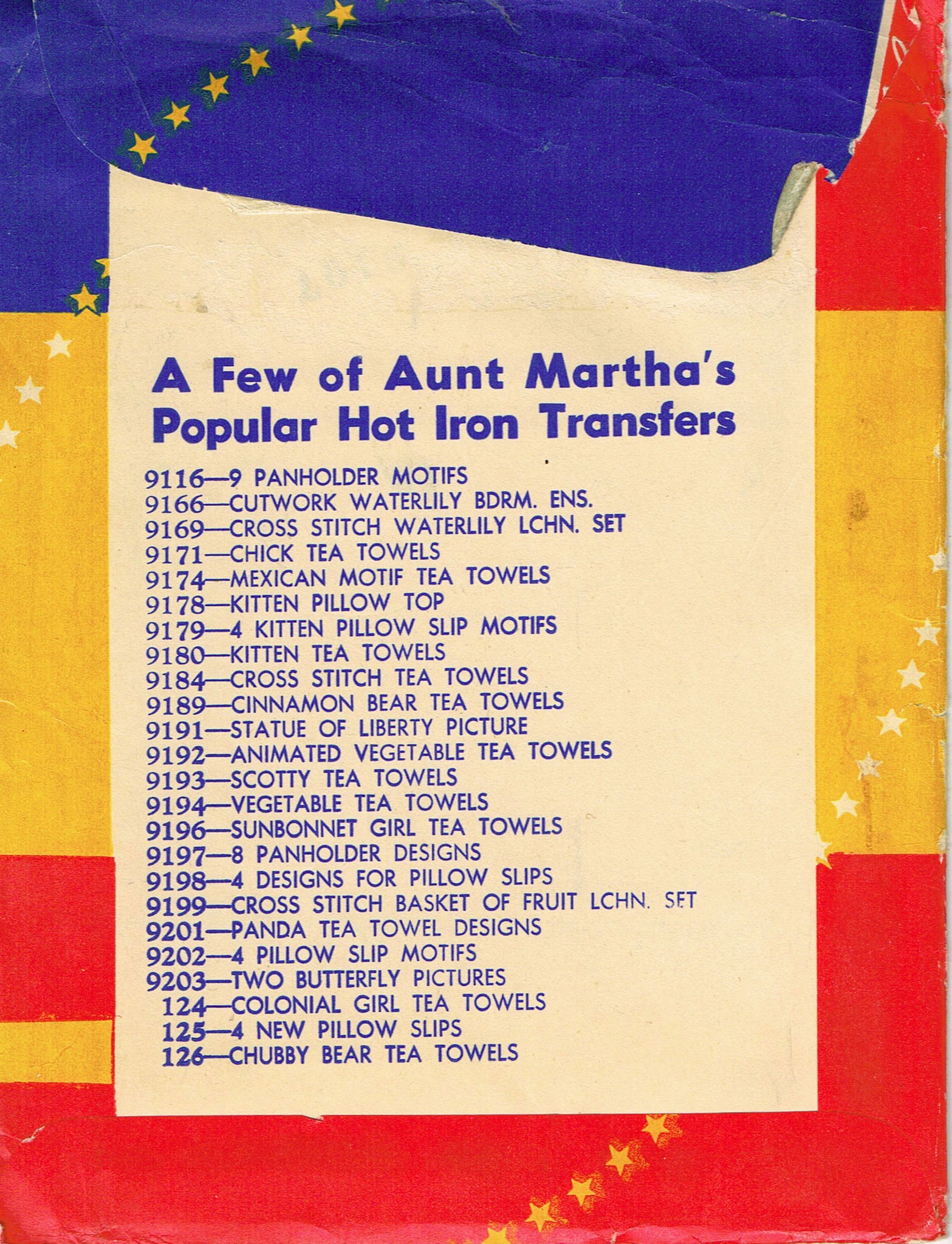 1950s Aunt Martha's 694 Uncut Potholder Redline Embroidery