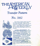 1940s VTG American Weekly Embroidery Transfer 3162 Uncut Small Peacock Motifs - Vintage4me2